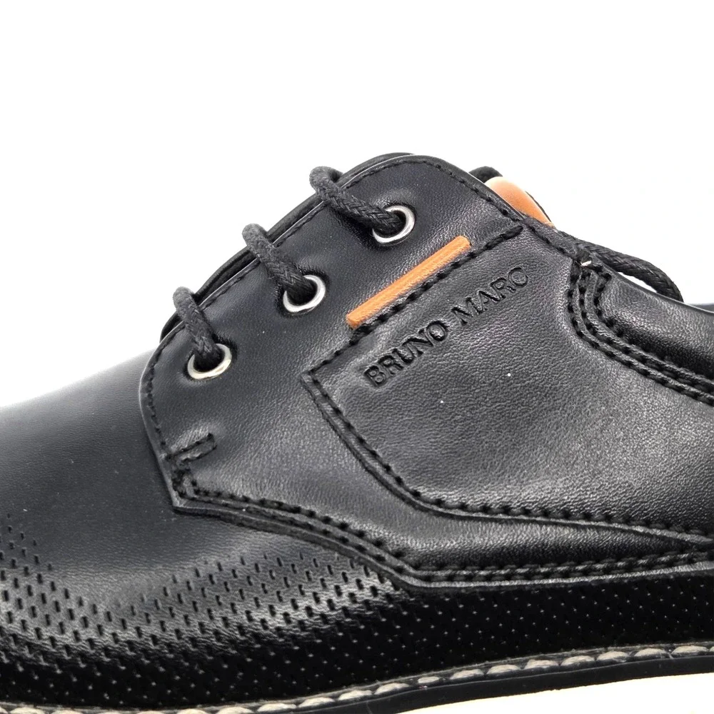 Bruno Marc Dress Shoes Black with Brown Accents Boys Youth Size 3